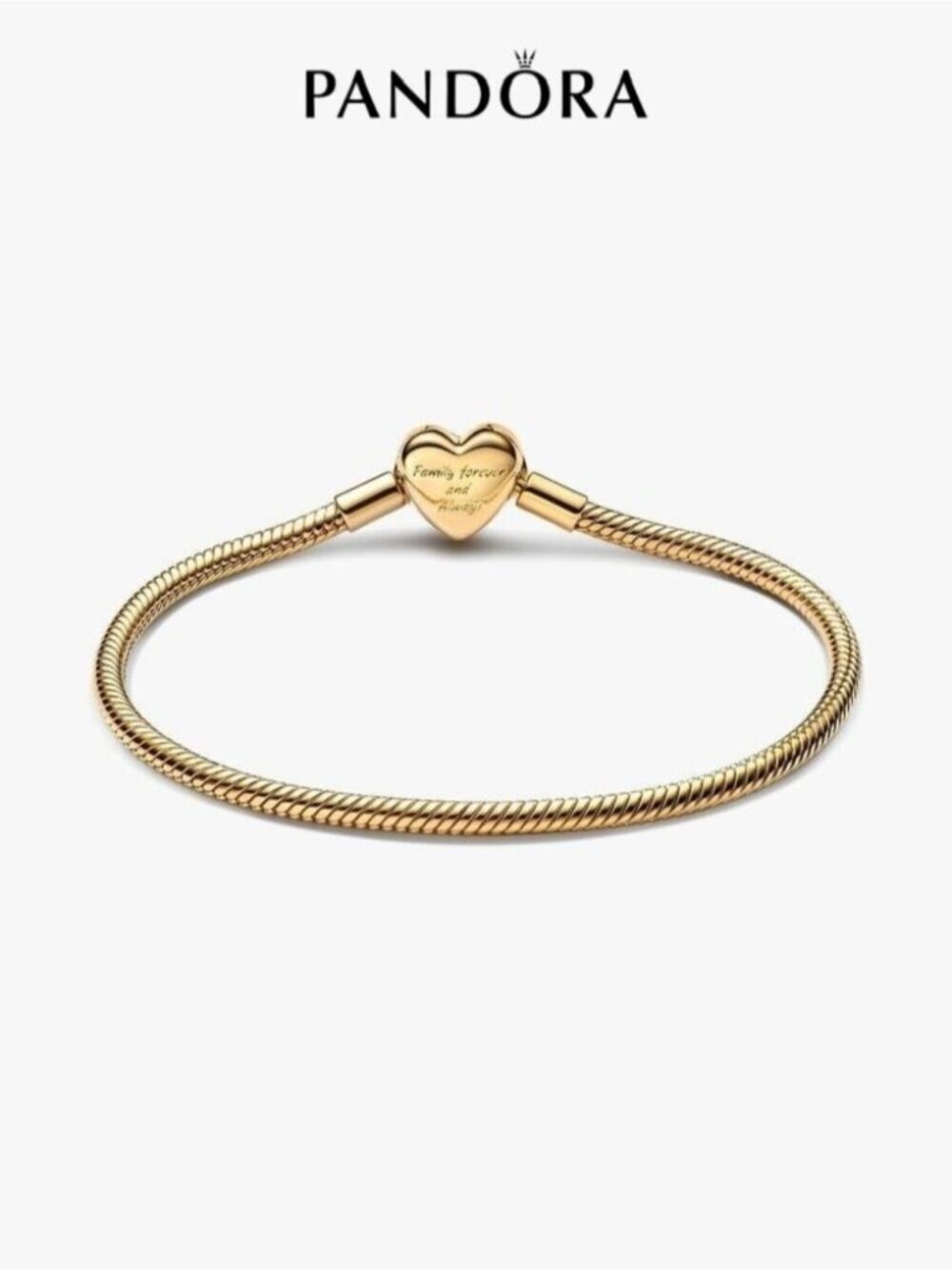 Pandora Sparkling Infinity Heart Clasp Snake Chain Bracelet - Picture 2 of 5
